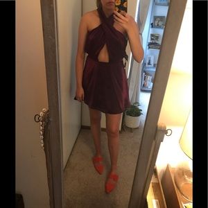 Nasty Gal Purple Metallic Party Dress